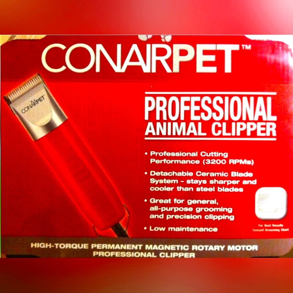 ConairPET Professional Animal Clipper Red Dogs Cats NIB